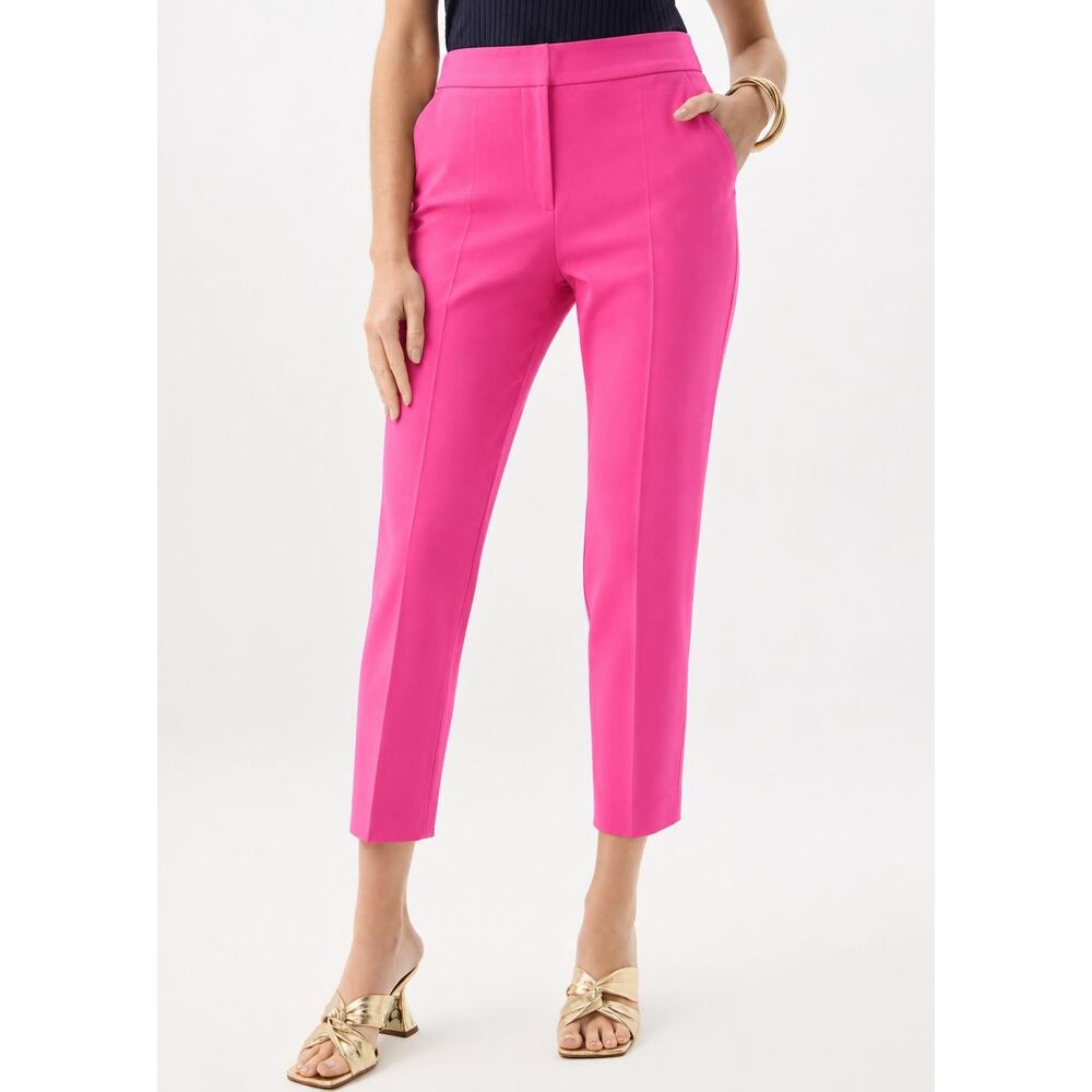 Trina Turk Aubree 2 Cropped Ankle Pants Hot Pink Size 12 NWT
